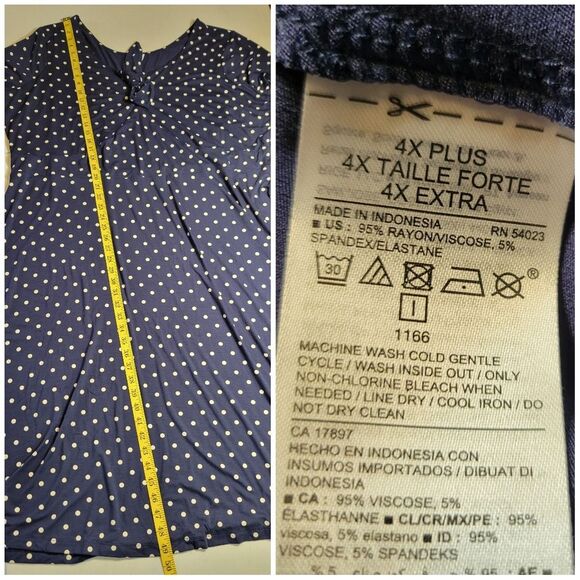 Old Navy Navy Blue Polka Dot Dress Women's Plus Size 4X Pinup Rockabilly Preppy - Picture 8 of 10